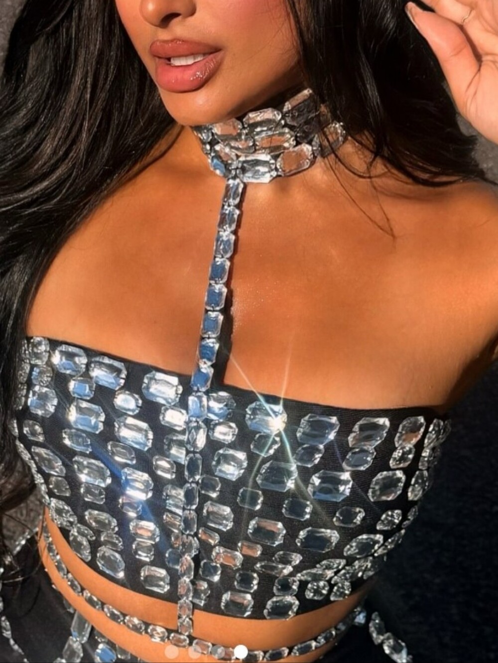 Lust Stone Embellished Harness Ttop